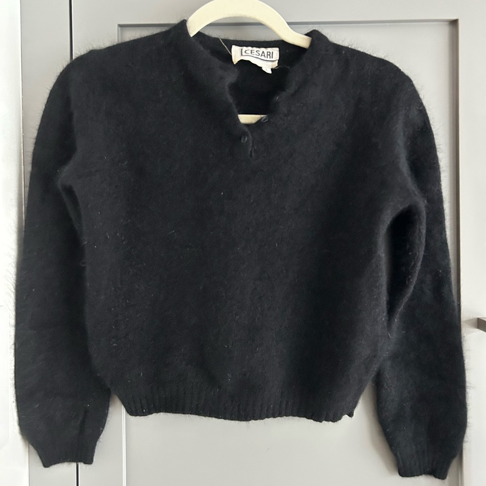 Women's Black Angora Sweater